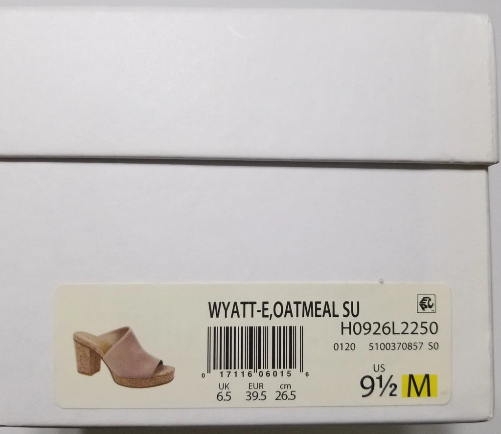 NIB Vince Wyatt Cork Block Heel Platform Slides Sandal in Oatmeal Size 9.5 $325