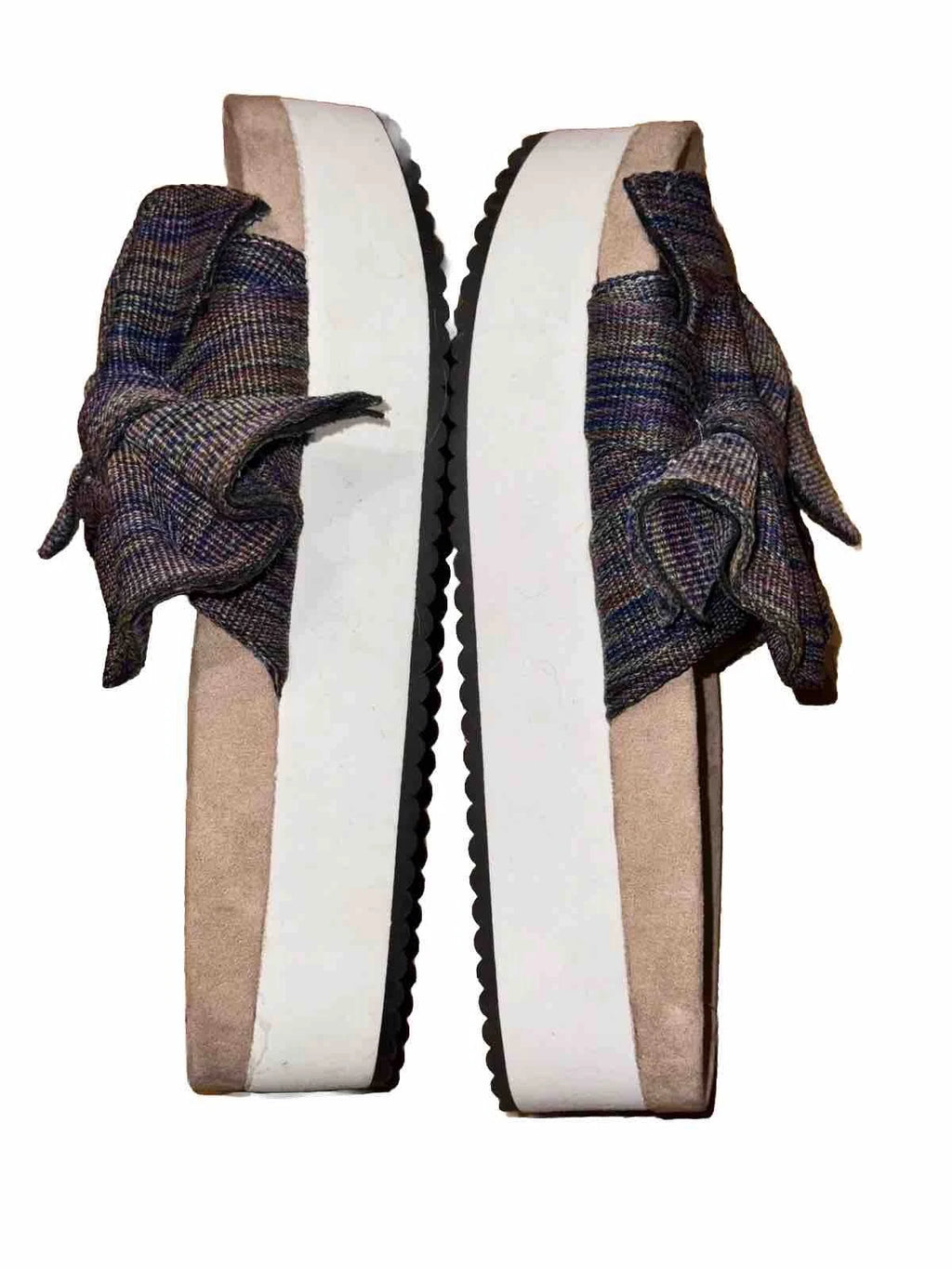 Platform Sandal Shoes Slides Fabric Bow Lord & Taylor Jayla Stripes Design Lab