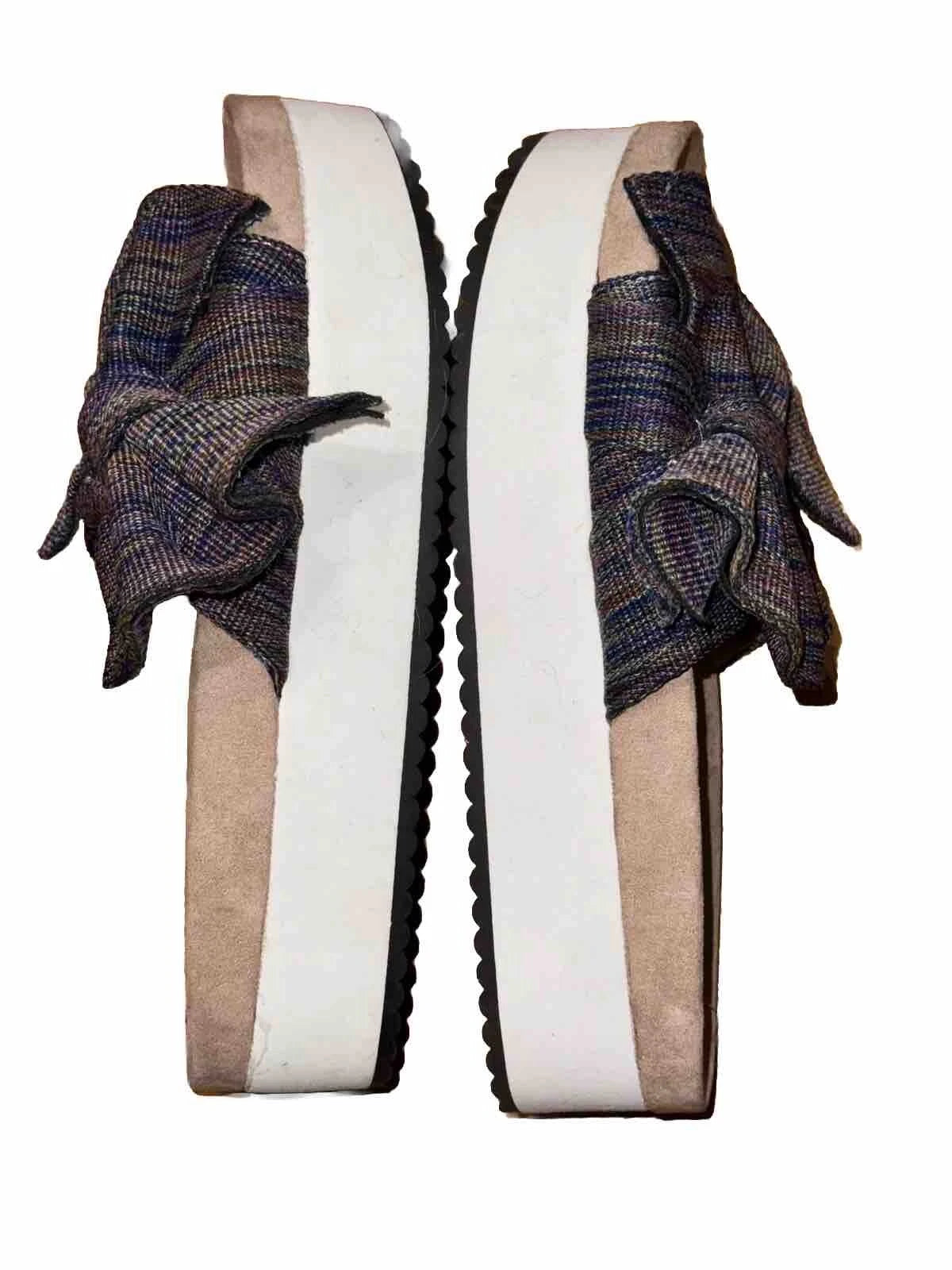 Platform Sandal Shoes Slides Fabric Bow Lord & Taylor Jayla Stripes Design Lab