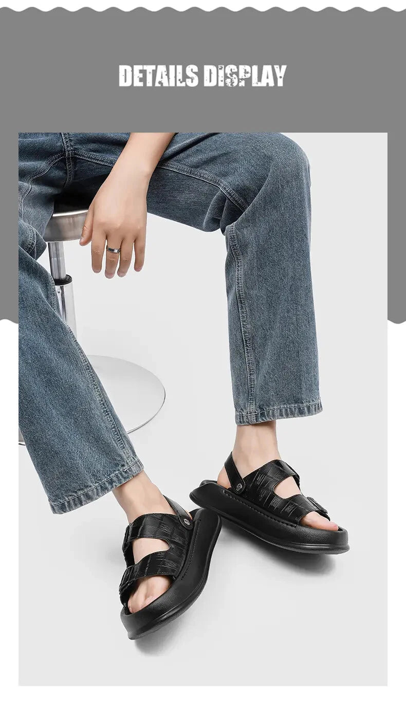Mens Thick Soled Sandals Slipper Open Toe Outdoor Fashion Summer Slingback Beach