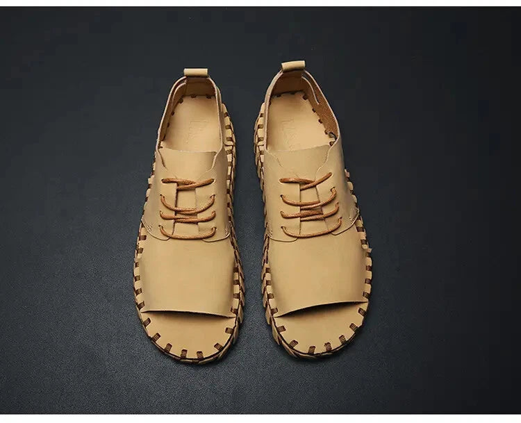Summer Open Toe Sandals Lace Up Men's Flats Beach Holiday Fashion Shoes 38-44 sz