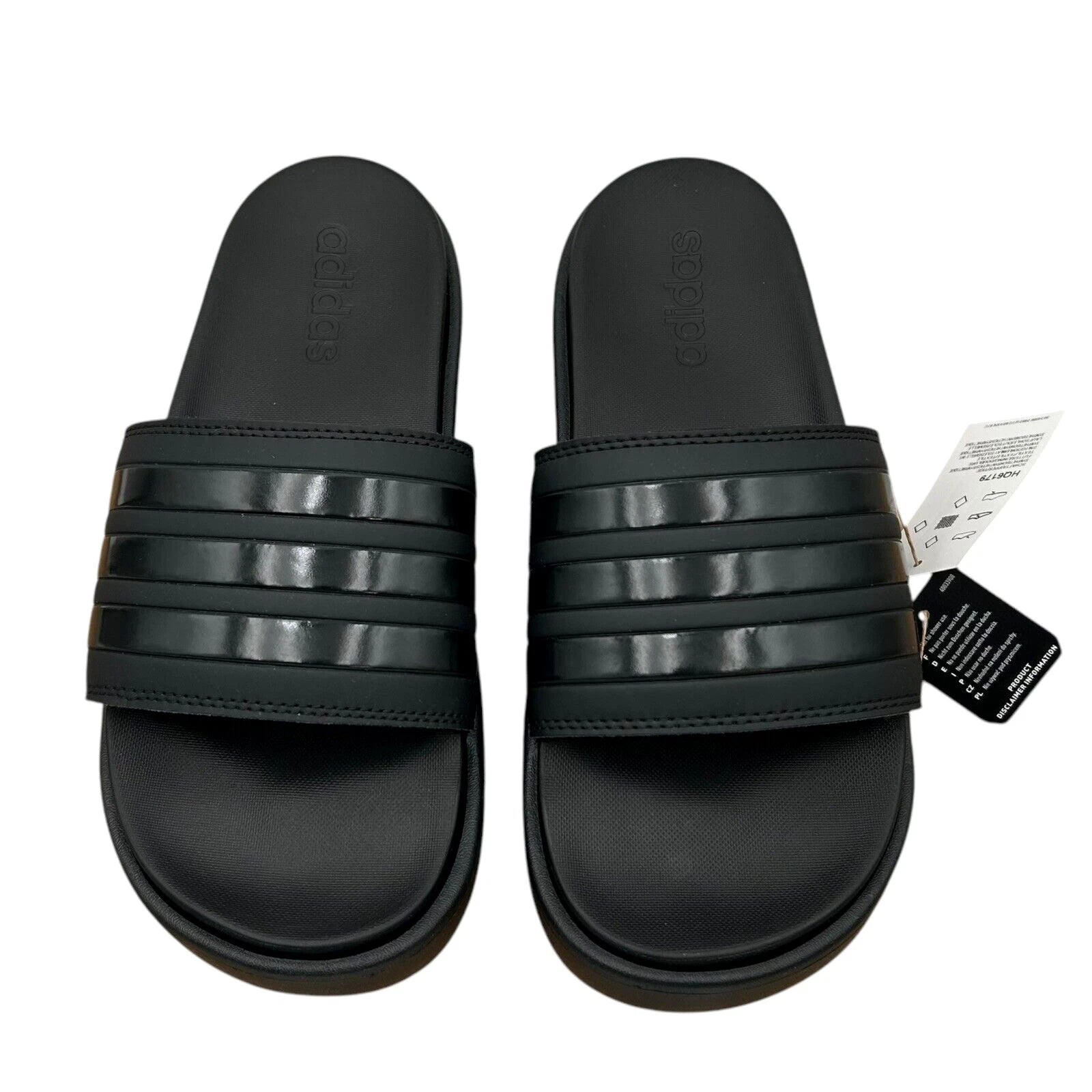 adidas Adilette Platform Slide Sandals Women’s Size 9-10 Black - Comfort & Style