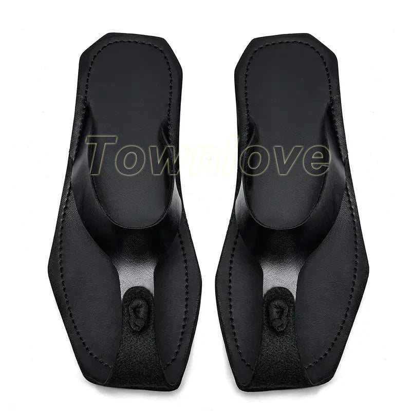 38-47 Plus Size Mens Flip Flops Beach Holiday Sandals Slippers Falt Shoes Summer