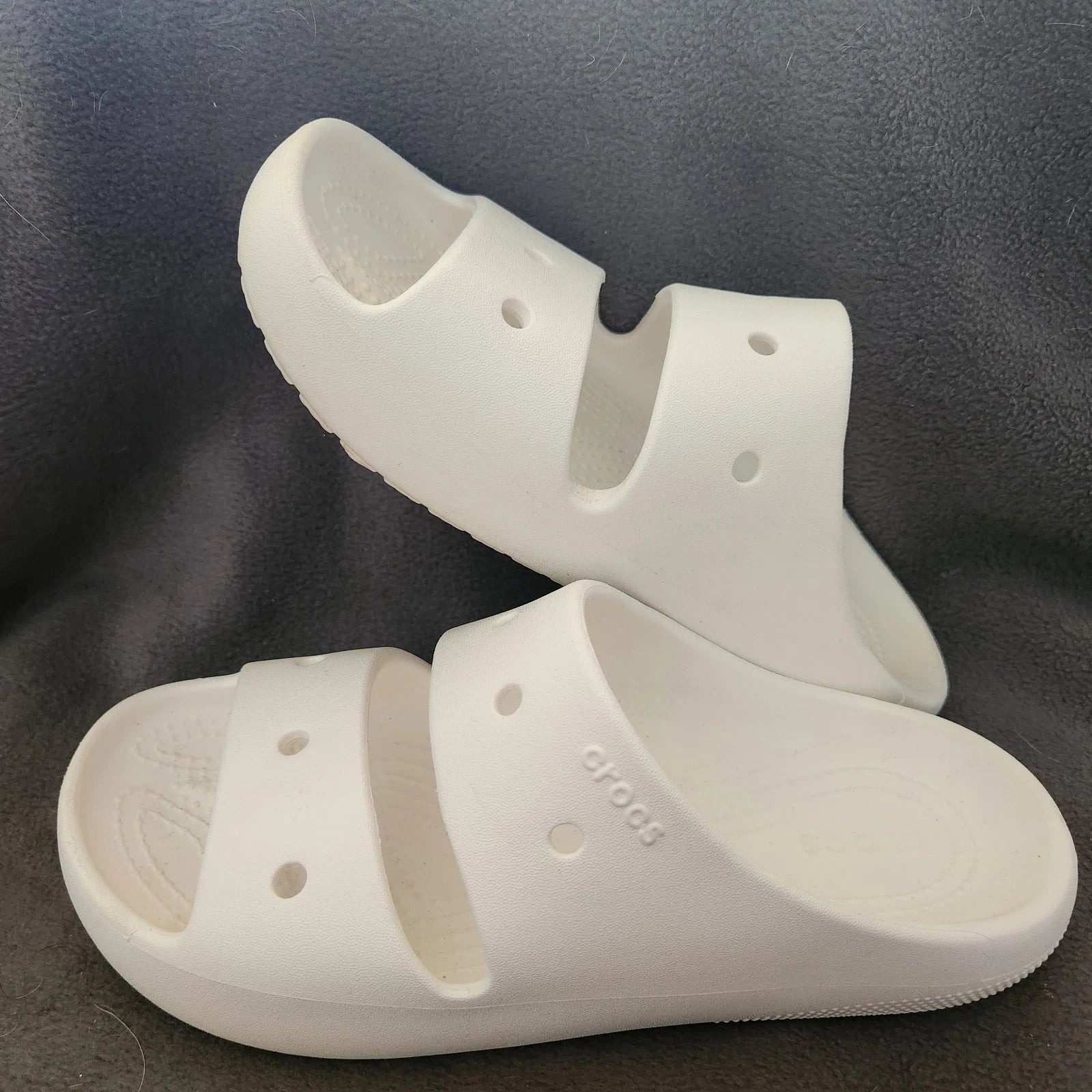 Crocs Unisex Classic Two Band Slide White Sandals W7/M5 Style 209403