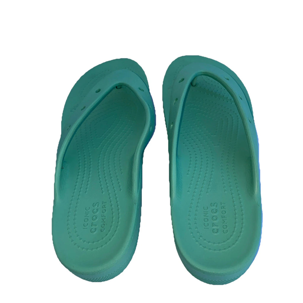 Crocs flip flop style Light Green shoes 9 W