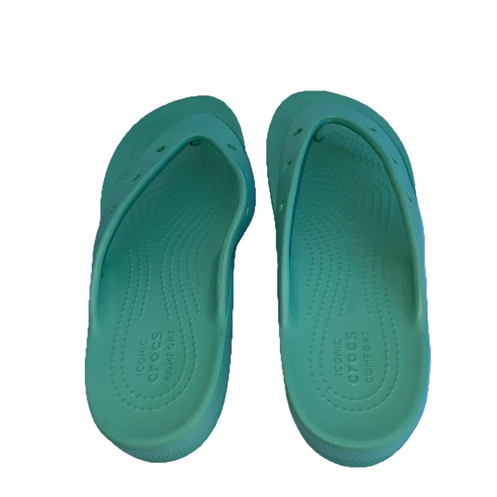 Crocs flip flop style Light Green shoes 9 W