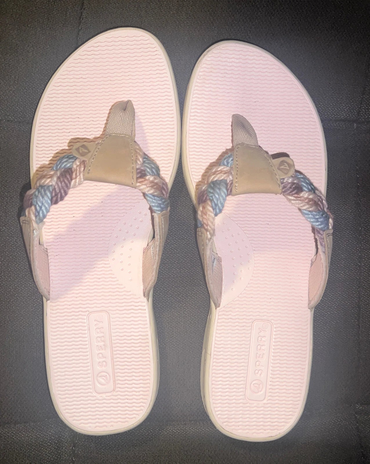 Sperry® Parrotfish Braided Thong🩴Sandals (Flip-Flops) Linen Sz 6.5M MSRP$60.00