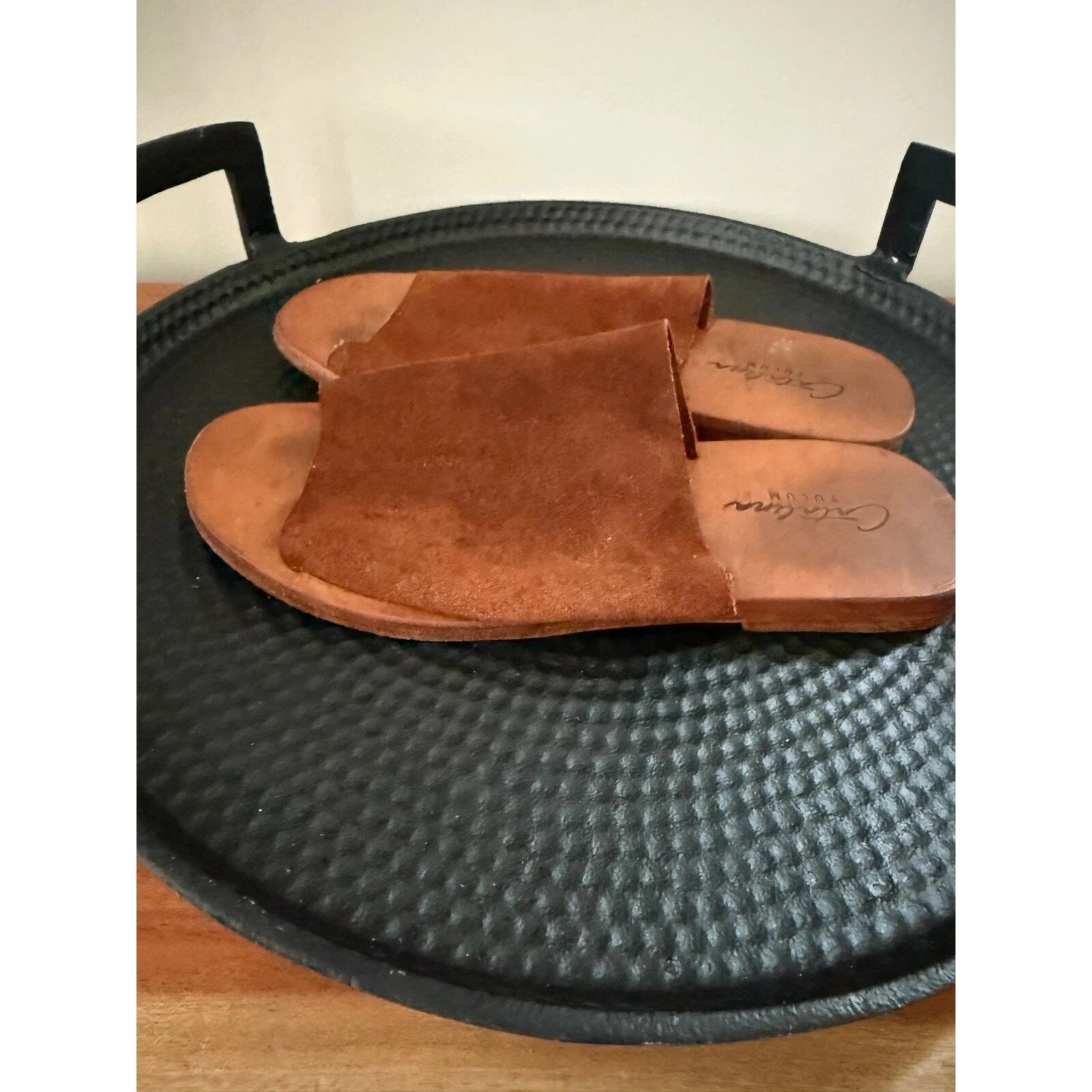 Catalina Tulum Suede Leather  Slide Sandals Casual Comfort Brown Size 4 (us 6)