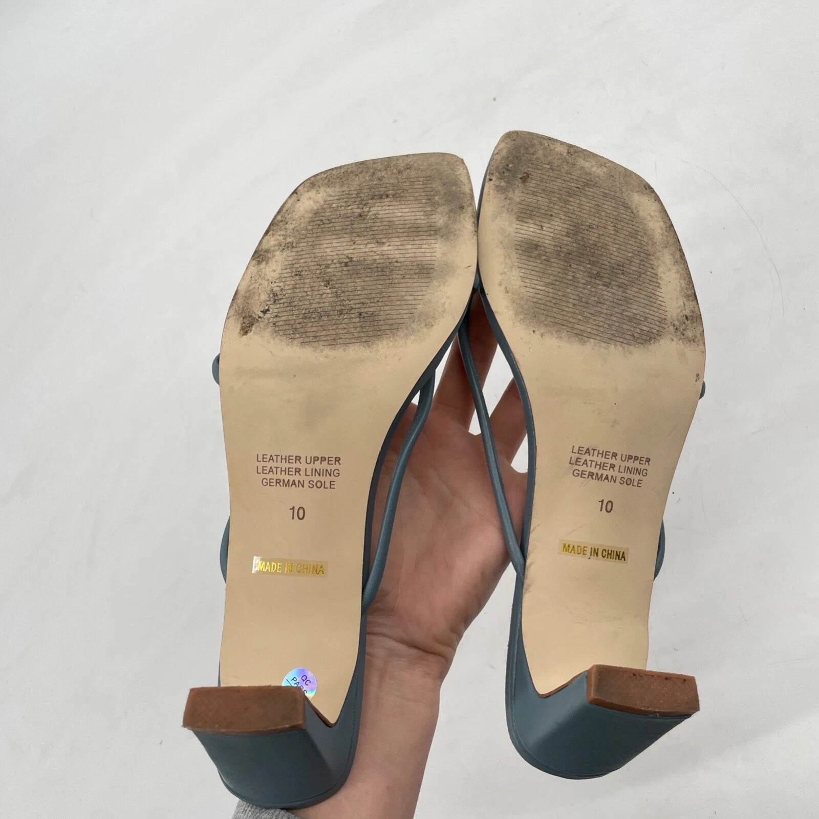 Madewell x Intentionally Blank women's 10 Kelon Heeled Leather Sandals teal