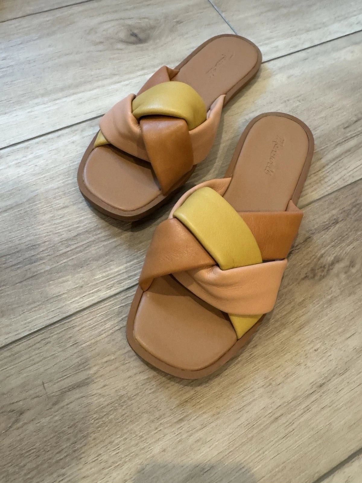 Madewell Women’s Size 9.5 Padded Braided Leather Slide Sandals Brunch Beach