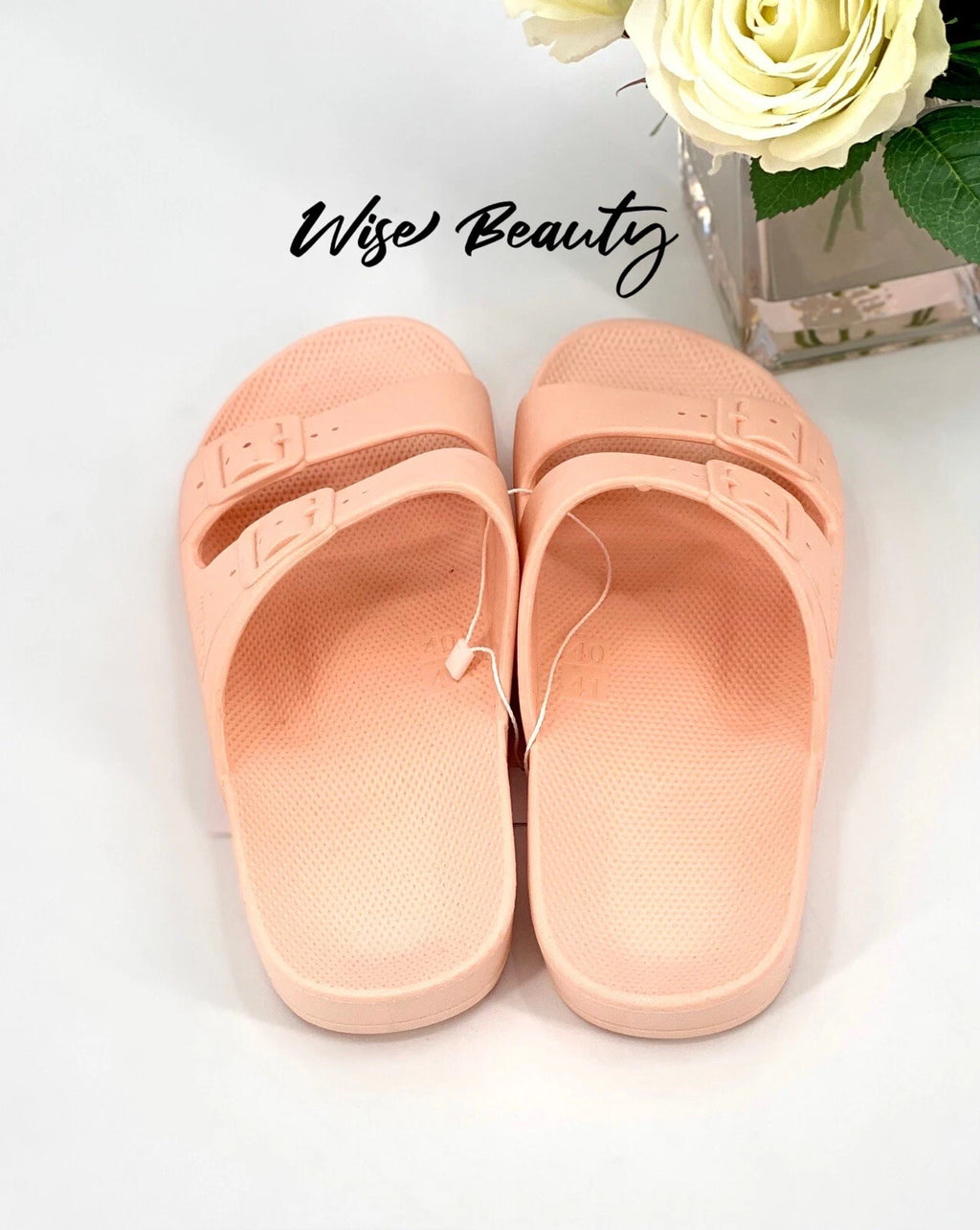 Freedom Moses Slide Sandals Women’s Size 10-10.5 Comfort Shoe Peach Baby