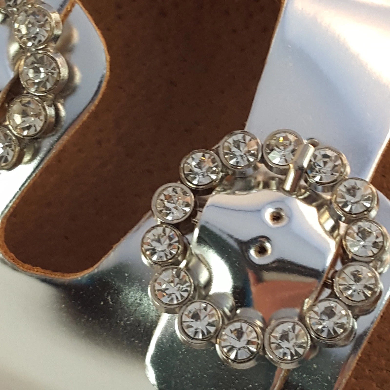 H2K KAREN STONE Buckle Ornament SILVER Fashion Slide Flip Flops Sandals Bling