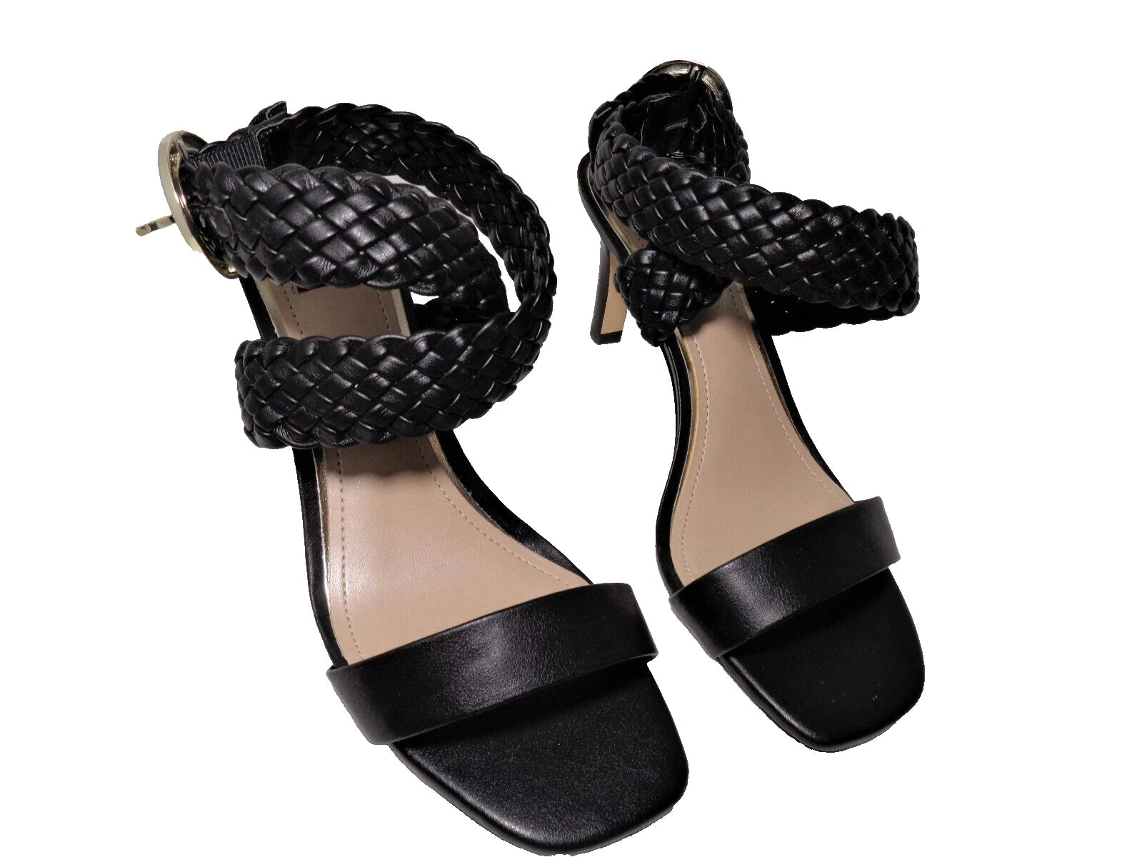 White House Black Market High Heel Braid Wrap Criss Cross Sandals Womens US 8M
