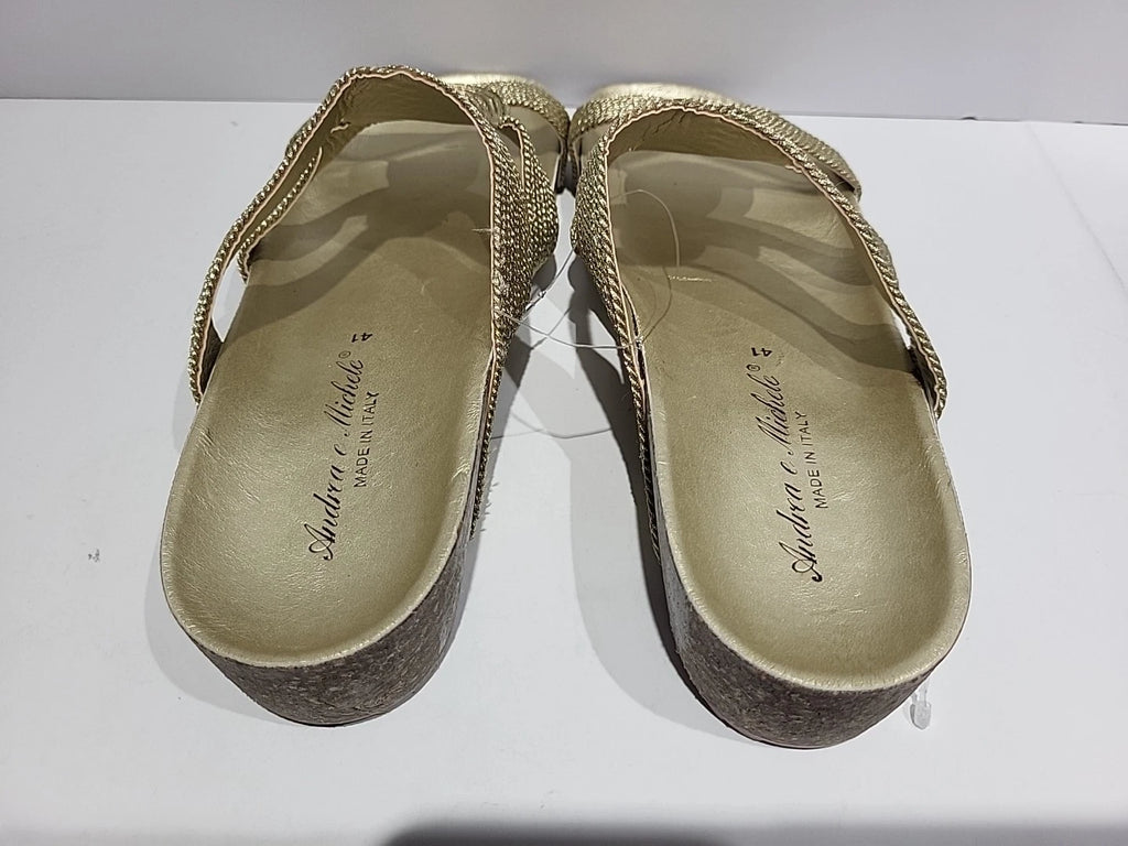 Andrea Michele Women’s Sandals Gold Made In Italy Style Size 41