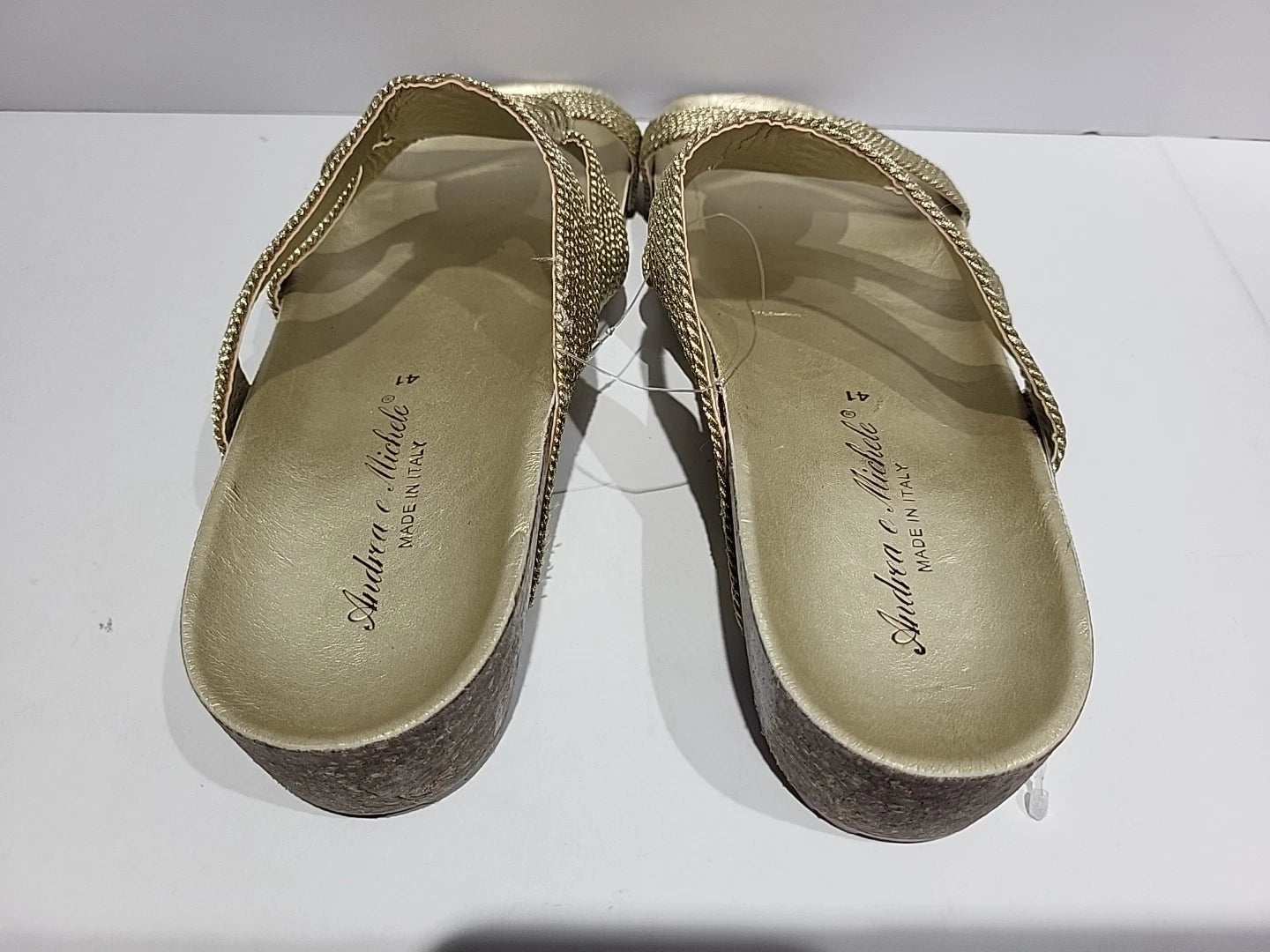 Andrea Michele Women’s Sandals Gold Made In Italy Style Size 41
