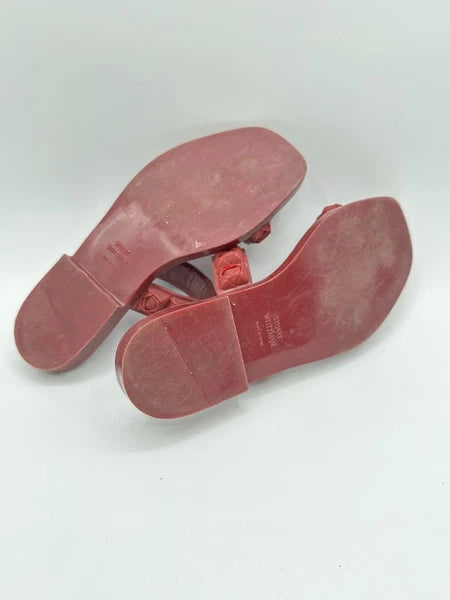Stuart Weitzman Women's Sandal Size US 5 Rosita Dusty Red Rose Rubber Slide