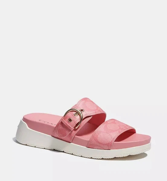 Coach Gwen Signature Sandal Size 6.5B Color Pink/Lemonade. NIB C8925 Runs Large