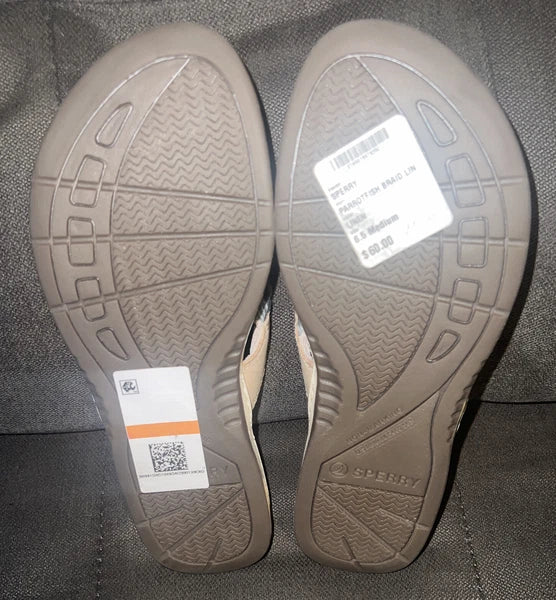 Sperry® Parrotfish Braided Thong🩴Sandals (Flip-Flops) Linen Sz 6.5M MSRP$60.00