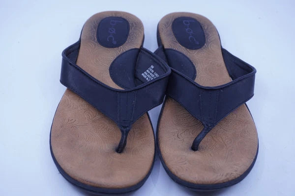 BOC Born Concept Womens Size 9M Black Thong Style Slide On Sandals Comfort Beach