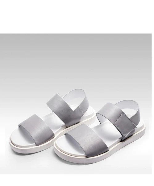 45 Open Toe Sandals Slingbacks Casual Real Leather Men's Beach Shoes Roman Style