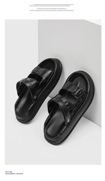 Mens Thick Soled Sandals Slipper Open Toe Outdoor Fashion Summer Slingback Beach