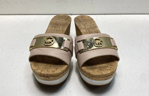 Michael Kors Women's Blush Leather High Heel Platform Sandals Size 9.5