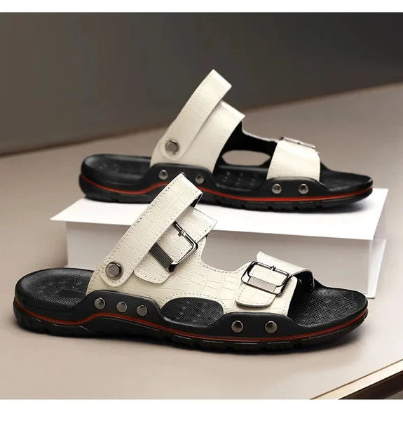38-48 Plus Size Mens Open Toe Hollow Out Slipper Sandals Flats Summer Beach Size