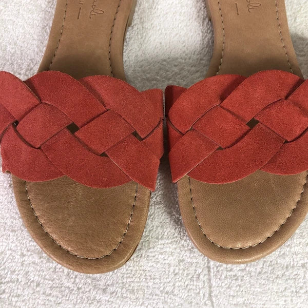 Mila Paoli women’s braided style slide sandals leather upper #12562 Sz 7.5 m