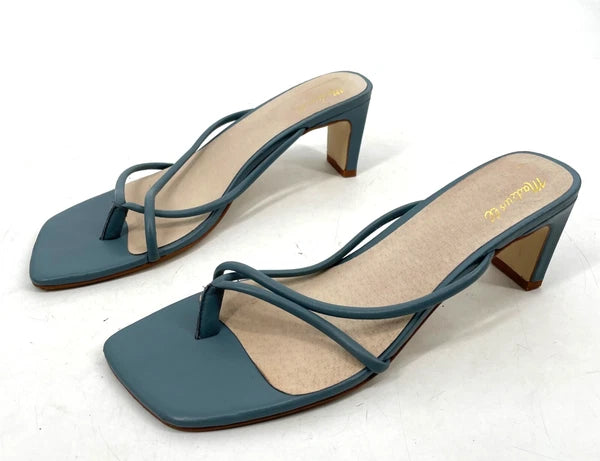 Madewell x Intentionally Blank women's 10 Kelon Heeled Leather Sandals teal