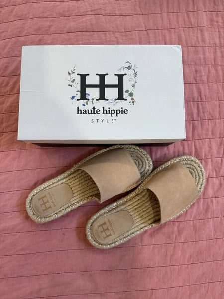 Haute Hippie Slide On Leather suede Sandals Boho Style Women’s 10M