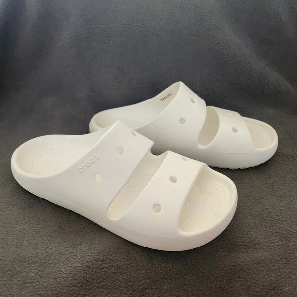 Crocs Unisex Classic Two Band Slide White Sandals W7/M5 Style 209403