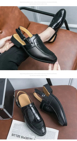 38-47 Plus Sz Men's Slingback Buckle Casual Business Sandals Formal Shoes Summer