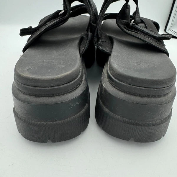 UGG Ashton Slide Sandals Women's  Black Nubuck Leather Platform Size 10