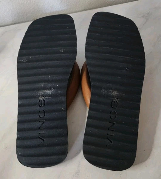 Vince Women's Serene Slip On Thong Slide Sandals Leather Sz US 8/EU 38.5