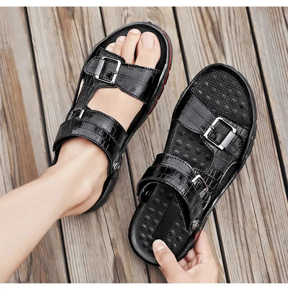 38-48 Plus Size Mens Open Toe Hollow Out Slipper Sandals Flats Summer Beach Size