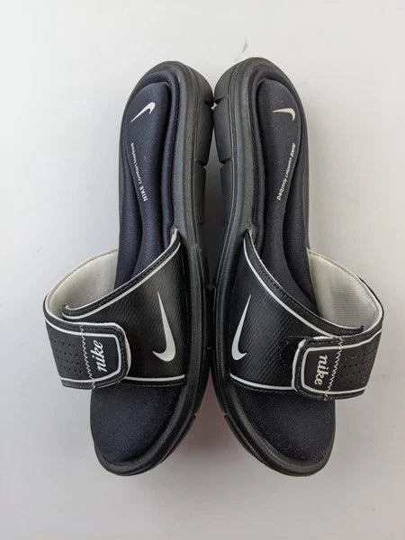 Nike Women Comfort Footbed US 10 Black Sandal Slide Slip On Hook Loop Shoe