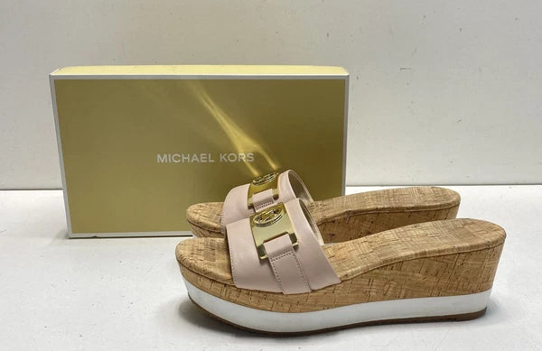 Michael Kors Women's Blush Leather High Heel Platform Sandals Size 9.5