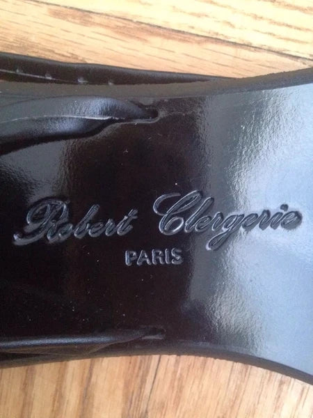 New, Robert Clergerie Black Leather Sandals Size US 6,5 Maid In France