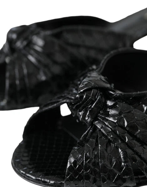 DOLCE & GABBANA Shoes Black Python Leather Heels Slides EU40 / US9.5 RRP 960usd