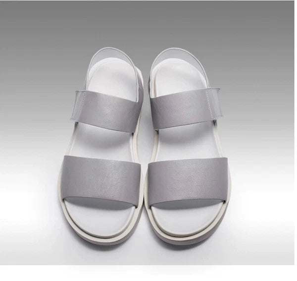 45 Open Toe Sandals Slingbacks Casual Real Leather Men's Beach Shoes Roman Style