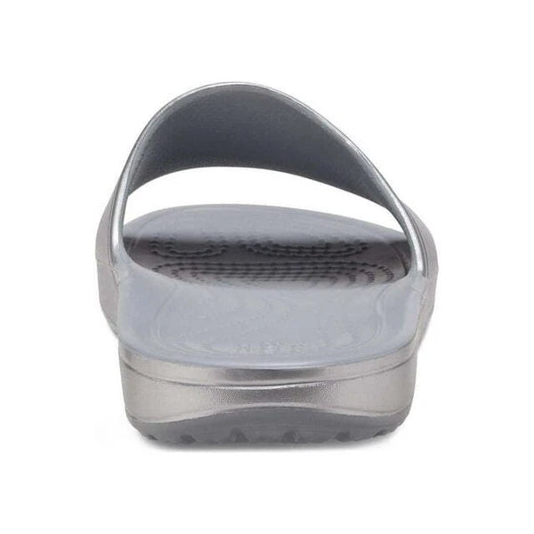 Crocs Sandals Women's Size US 9 Silver Kadee Metallic Slide --25-336--