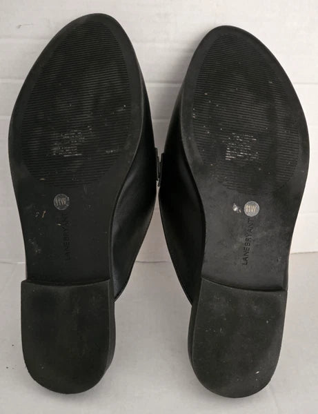 Lane Bryant Black Slip On Shoes Mules Slide Women Size 11 W Loafer Buckle Detail