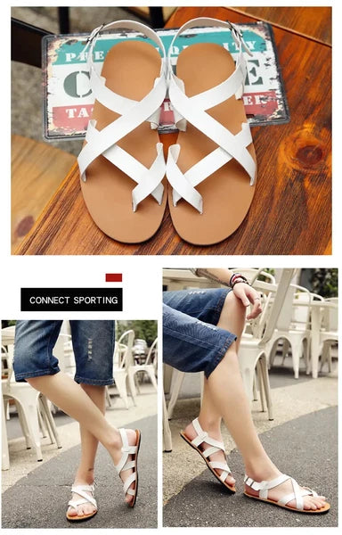 Roman Style Open Toe Casual Slingback Sandals Flats Summer Beach Holiday Mens Sz