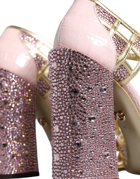 DOLCE & GABBANA Shoes Pink Strass Crystals T-strap Sandals EU41 / US10.5 2330usd