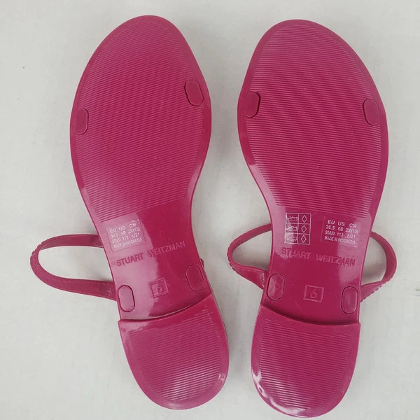 Stuart Weitzman Womens Sawyer Jelly Slide Sandals Pink Size 6 B