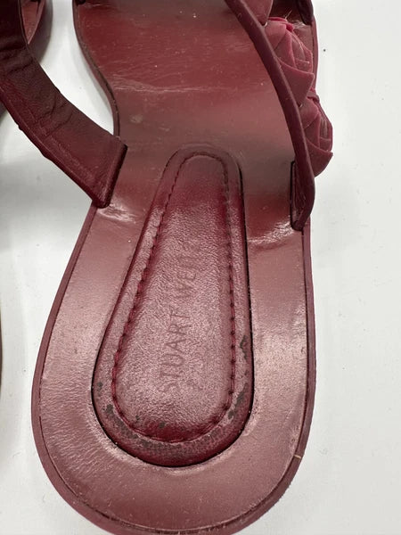 Stuart Weitzman Women's Sandal Size US 5 Rosita Dusty Red Rose Rubber Slide