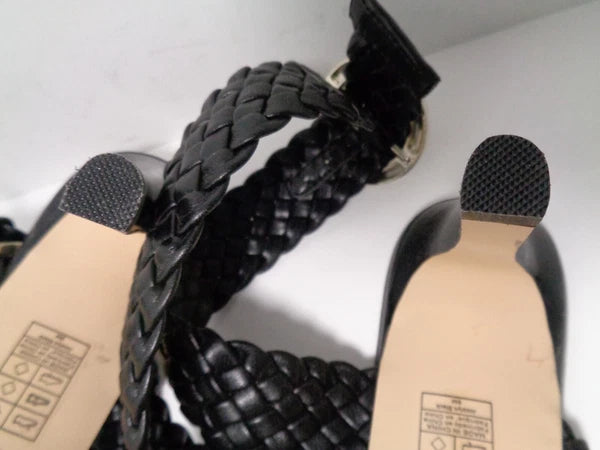 White House Black Market High Heel Braid Wrap Criss Cross Sandals Womens US 8M
