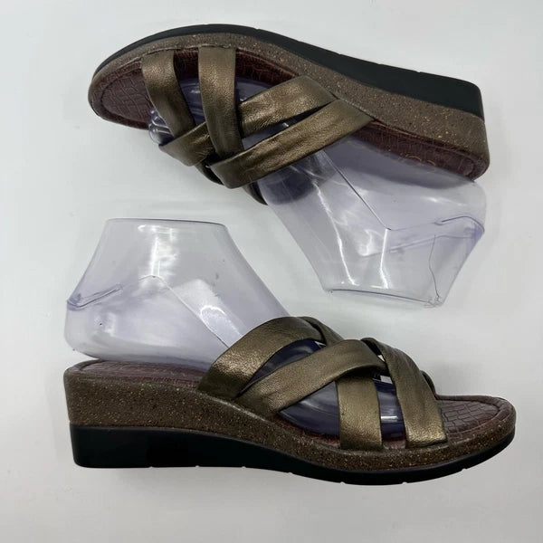 Catwalk Women Fashion Sandals Wedge Strappy Heels WMN US8 EU38 Brown Block