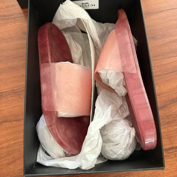 Coach Ulyssa Women's Slide Sandals Candy Apple/Candy Pink Size 10 B New In Box
