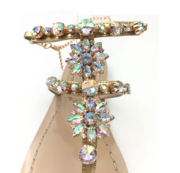 women summer beach Sandals Gladiator Rhinestone Sandals Fashion shoes